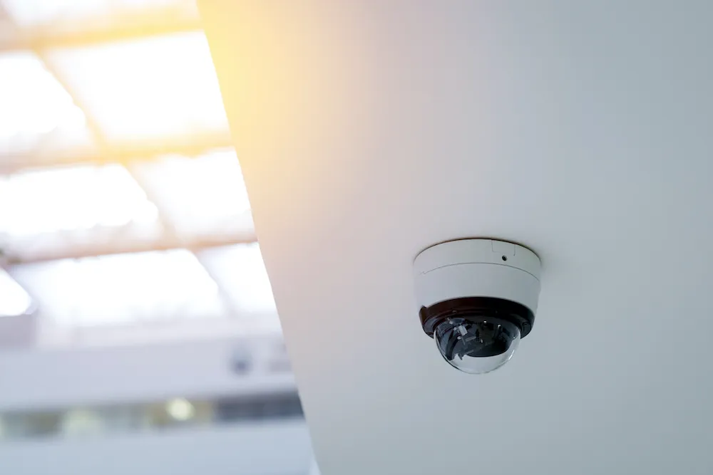 a security camera installed in an office