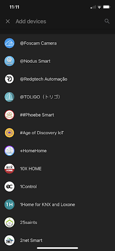 Google Home app add devices screen