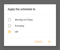 alfredcamera motion detection schedule day