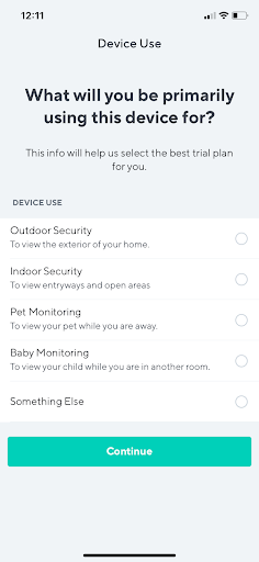 the fifth step of wyze v3 onboarding process (app screenshot)