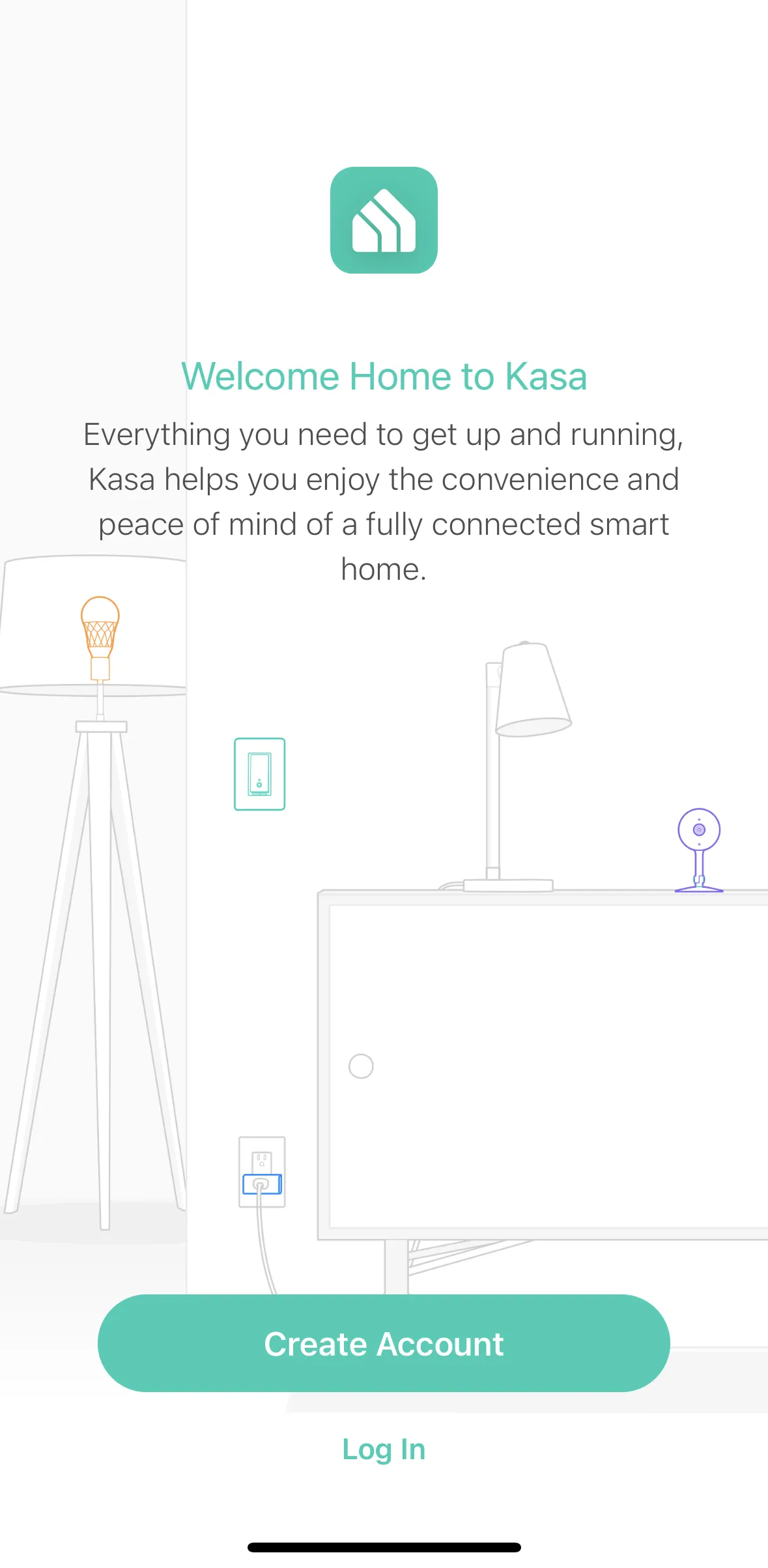 Kasa app login page