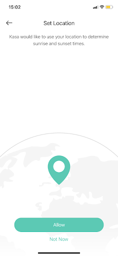 Kasa Spot Pan Tilt app onboarding screenshot - request location