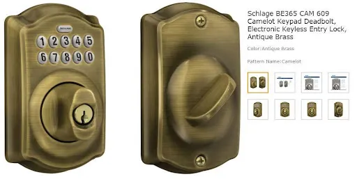Schlage BE365 CAM 609 Camelot Keypad Deadbolt