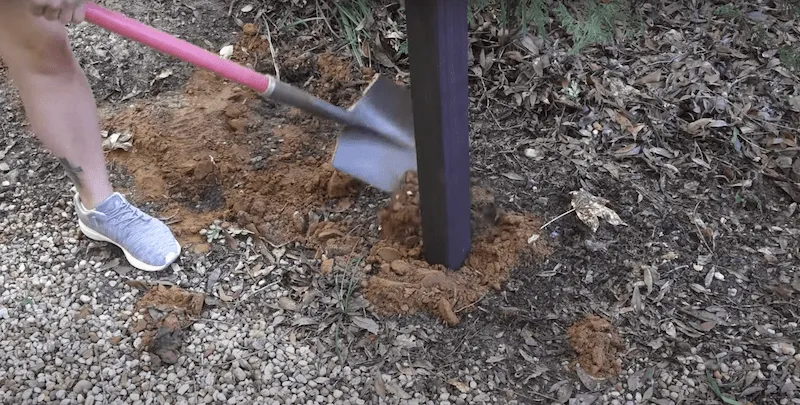 secure the birdhouse post