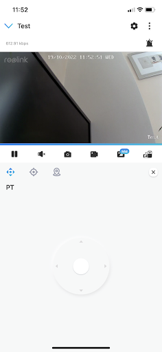 Reolink app screenshot showing rotation controls