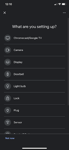 Google Home app - Screenshot of setup