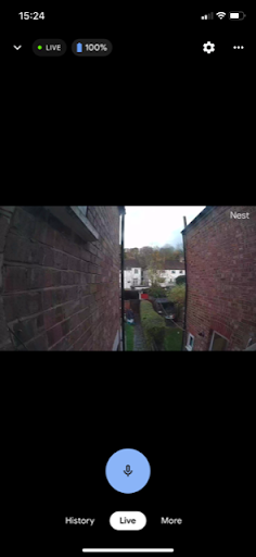 Nest Cam - screenshot showing 'Max' quality