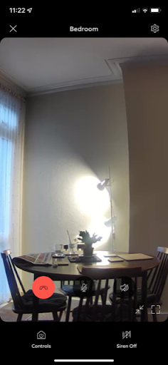 Ring app screenshot showing livestream (without zoom).