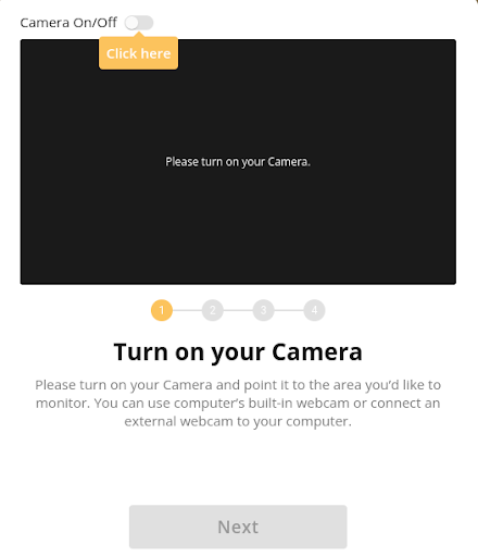 AlfredCamera WebCamera turn on switch