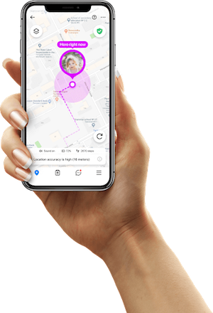 Find My Kids app being used on a phone.